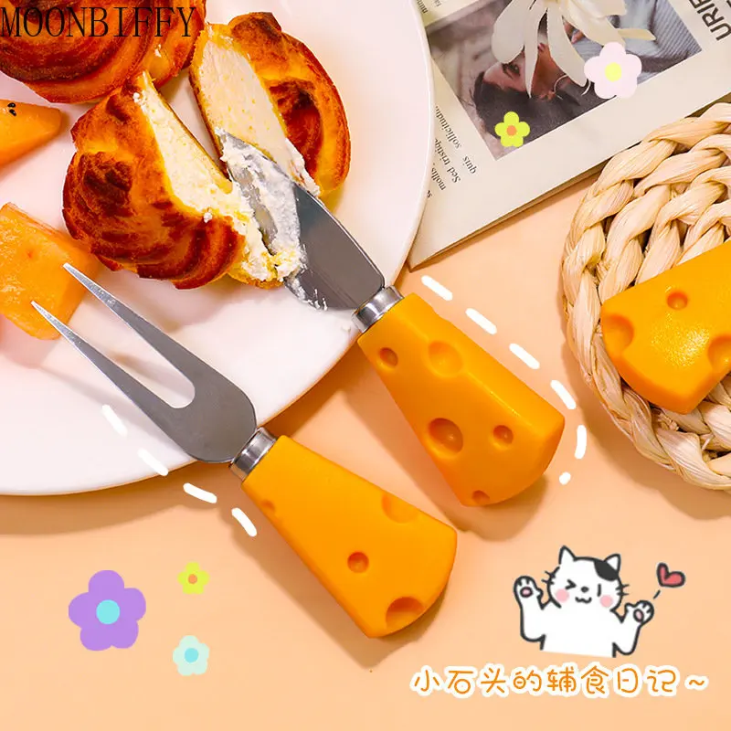 

Cheese Fruit Knife Fork Spoon Shovel Creative Cute Western Tableware Butter Toast Jam Spread Knife Small Fork Dinnerware Sets