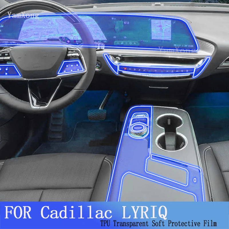 

For Cadillac LYRIQ（2022-Present)Navigation Center Console Gear Panel Screen TPU Car Interior Protective Film Anti-Scratch