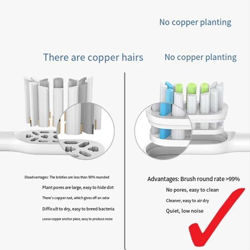 4 Replacement Brush Heads For HX6064 HX6930 HX6730 Sonic Electric Toothbrush Vacuum Black Diamond Bright Easy Install