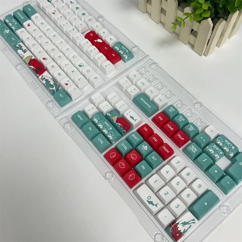 

Keycaps 125 PBT Heat Sublimation XDA Coral Sea Keycaps for Gaming Mechanical Keyboards XDA Keycaps Long-Term Use