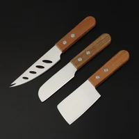 jaswehome cheese knife set cheese knives for charcuterie board stainless steel 3 piece aacia handle cheese cutter spreader
