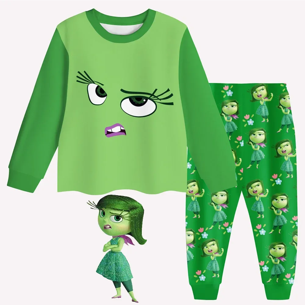 Новый костюм для косплея Joy Disgust аниме Inside Out 2 пижамы девочек клоун Хэллоуин