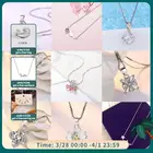 Женское ожерелье с подвеской ANENJERY, из стерлингового серебра 925 пробы с цветком и звездой, вечерние аксессуары