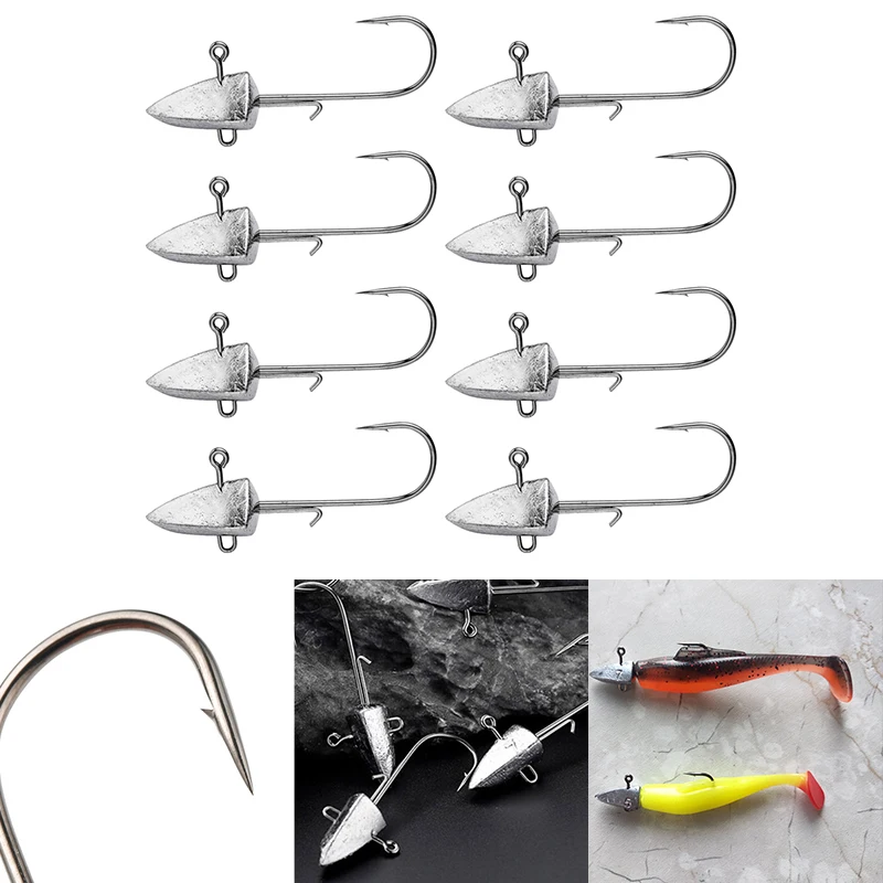 

8 шт., рыболовные крючки с треугольной головкой