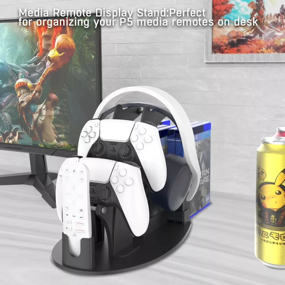 

The newUniversal Controller Stand with Headphone Hanger Remote Control Game Discs Storage Rack Mount Holder For PS5/PS4/XBOX/NS