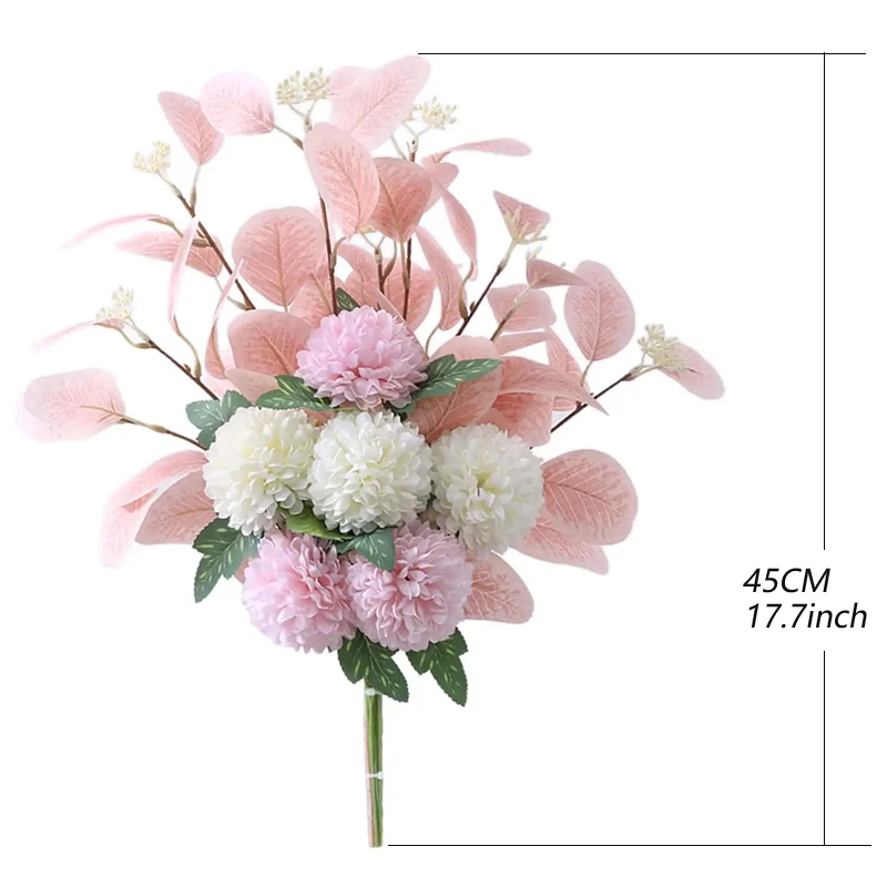 6 больших искусственных цветов белый синий букет Гортензия фотография для