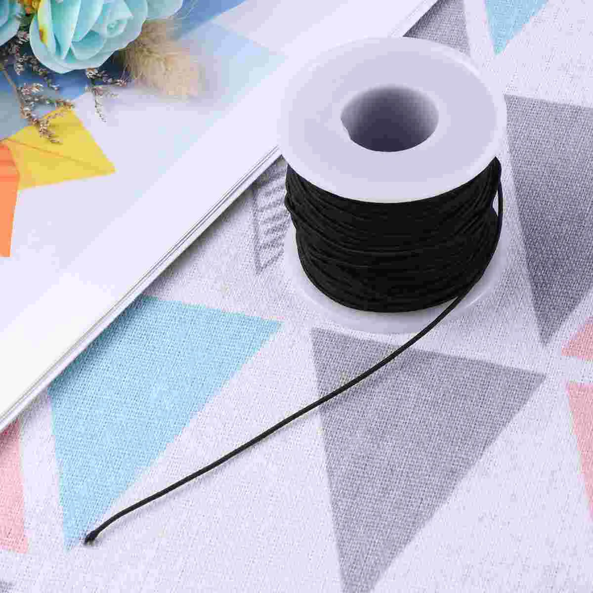 

1 Roll 50M Elastic Beading Thread Craft Stretchy Bracelet Cord Hand Knitting String Roll for Home Shop Black