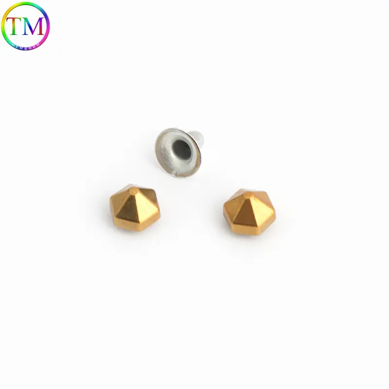 50-200 Pieces Metal Star Rivets Round Mushroom Rivets Stud Smooth Cube Spike For Leather Craft Bag  Garments Pet Collar Decor