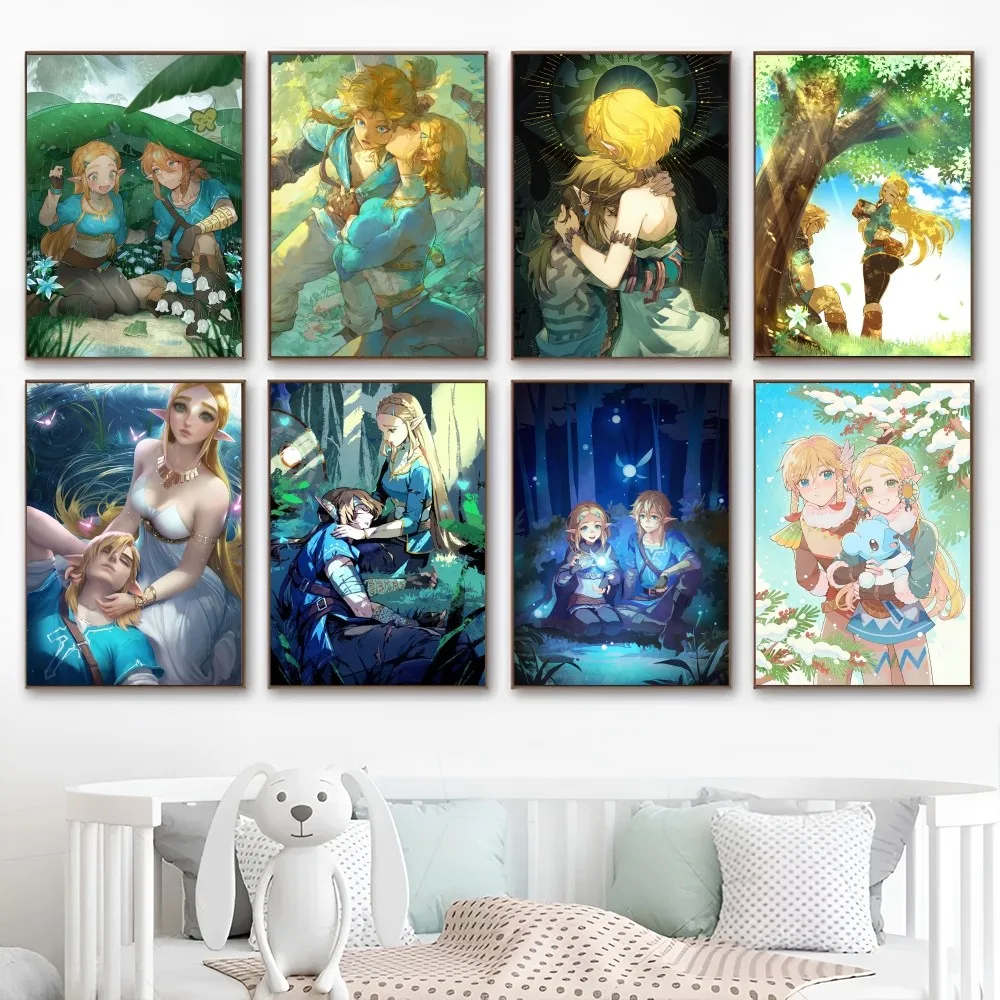 Постеры аниме Легенда о Z-Зельде клейкие настенные ретро-постеры высокого