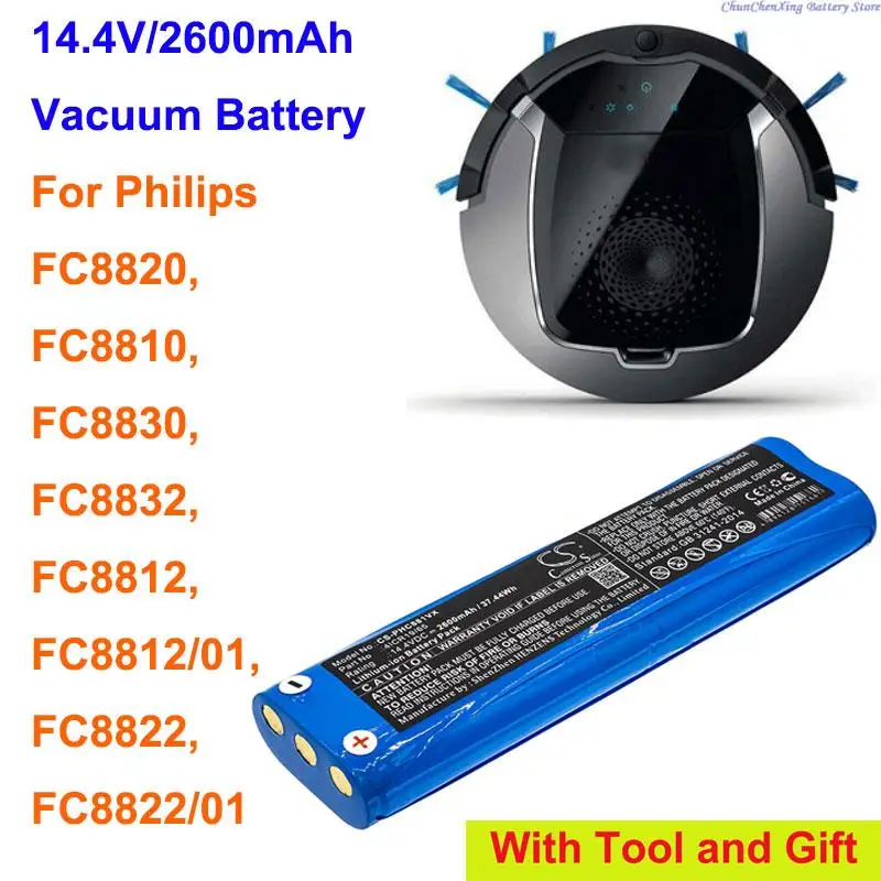 

Cameron Sino 2600mAh Vacuum Cleaner Battery for Philips FC8810,FC8820,FC8830,FC8832,FC8812, FC8812/01, FC8822, FC8822/01