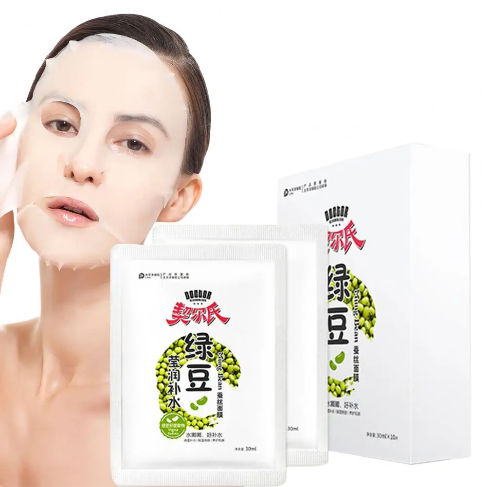 

10Pcs/Box 30ml Moisturizing Masque Safe Portable Nourishing Cozy Smooth Clean Skin Lightweight Mung Bean Moisturizing Masque for