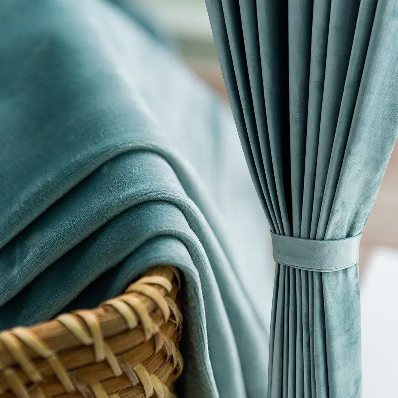 

Curtains for Living Dining Room Bedroom Flannel Simple Full Shading Solid Color Balcony Simple Soft Insulation Windows Door