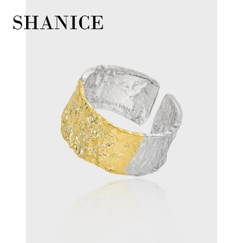 

Женское Открытое кольцо SHANICE из серебра 925 пробы, простое и прохладное украшение с гальваническим покрытием, в стиле панк