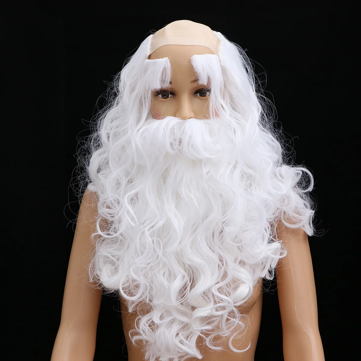 

Santa Clausbeard Set Cosplaycostume White Christmas Propslong Wavy Party Xmas Deluxe Mustache Hat Tritonhairnikolas Dumbledore