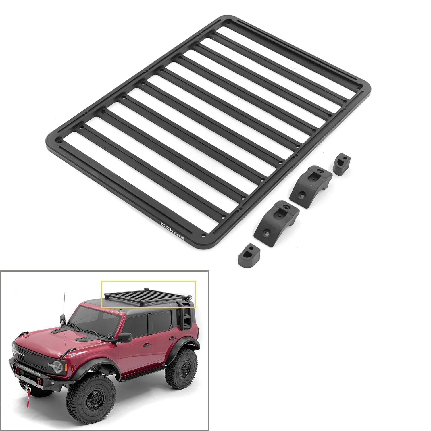 

Spare Metal Roof Luggage Rack CCHand for Toucan BRONCOOO TRAXASS 2021 RC 1/10 Racing Crawler Car Remote Control Parts