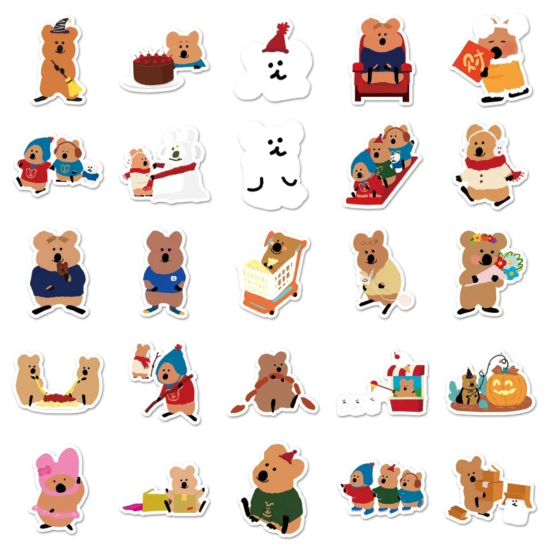 50 шт. DINOTAENG мультяшные наклейки для чемодана чашки воды канцелярские