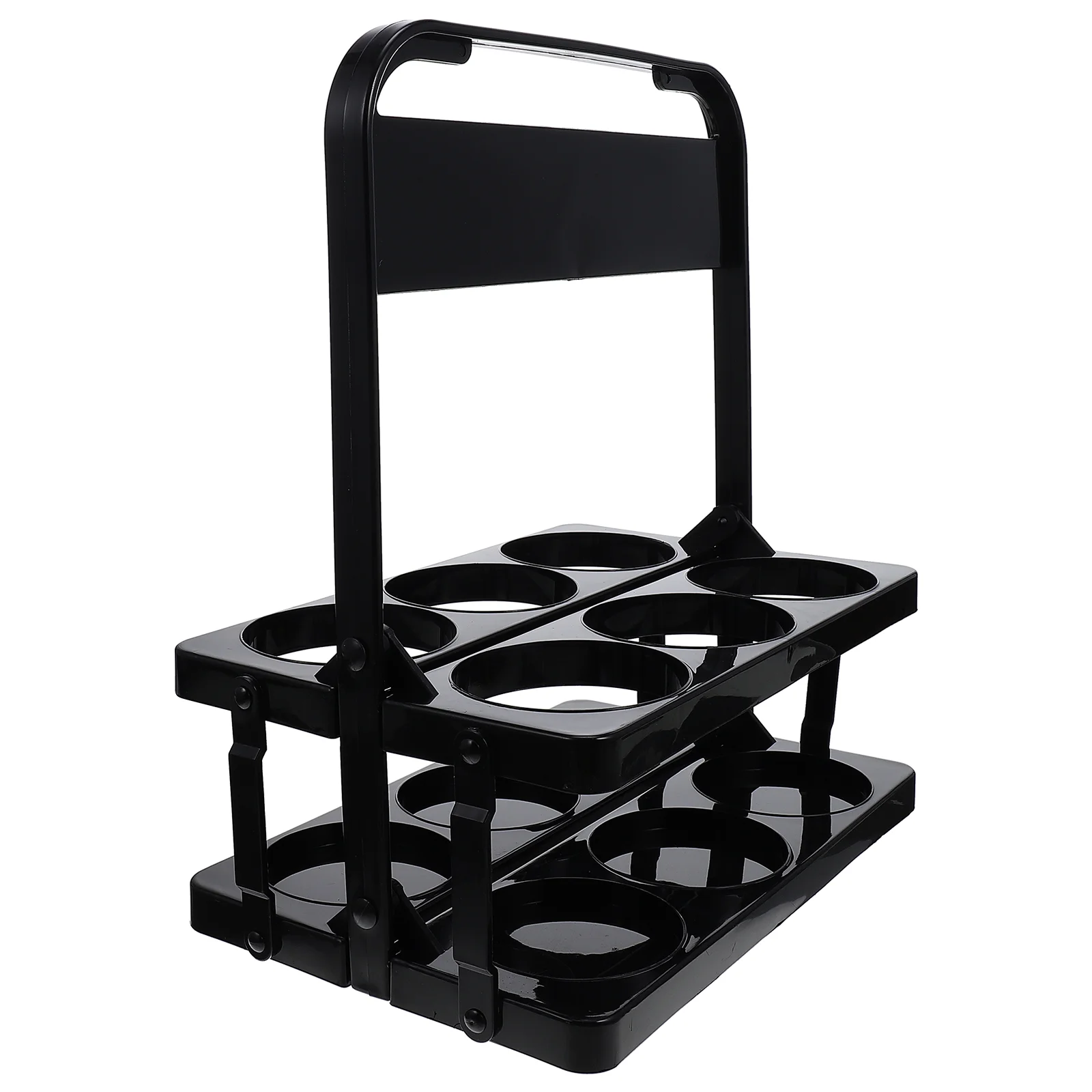 

Black Metal Shelves Beer Basket PP Bottle Organizer Racks Shelf Holder Carrier