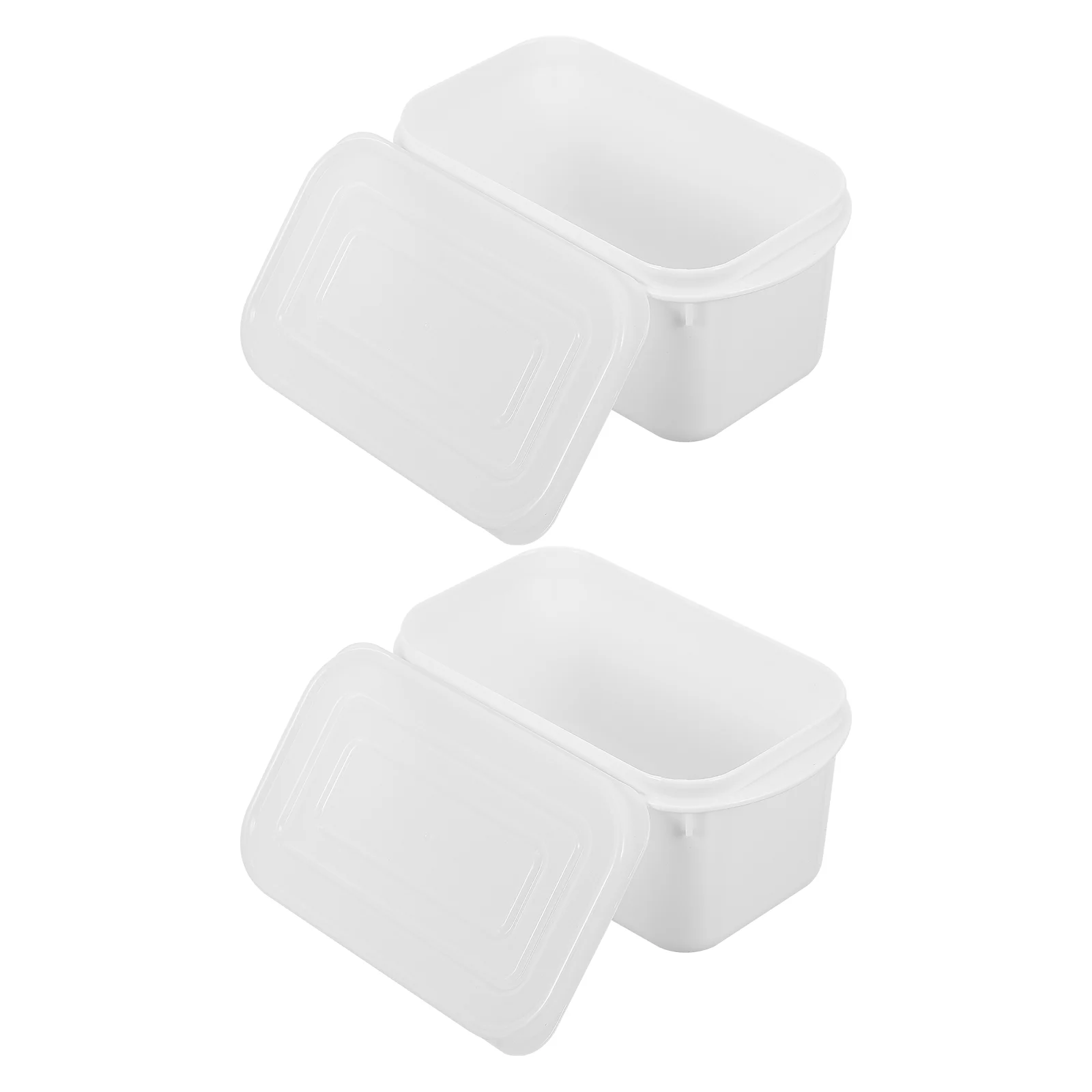 

2 Pcs Counter Food Crisper Plastic Dessert Containerss Butter Dish Pp Creme Cheese