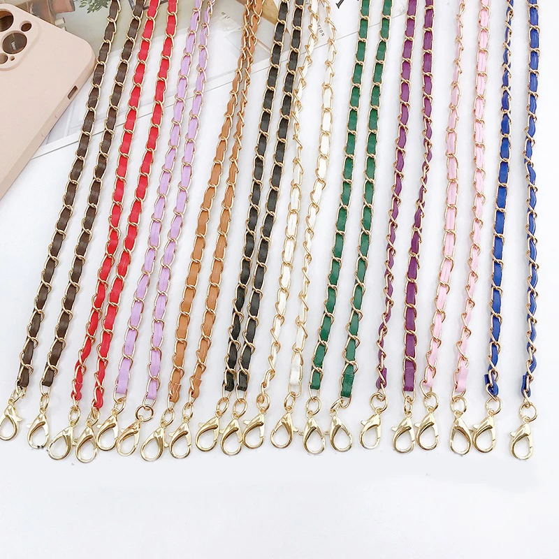 

PU Leather Braided Bag Strap Chain Creative Anti-lost Mobile Phone Case Chains Fashion Bag Strap For Crossbody Bags Accessories