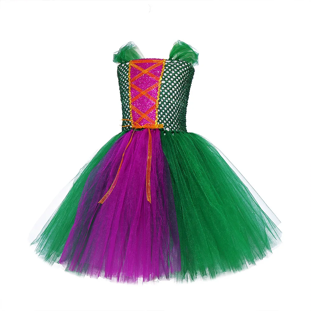 

Девочки играют роль принцессы ведьмы L платье Дети Рождество Хэллоуин Марля темно-зеленое платье Детская мода девочка