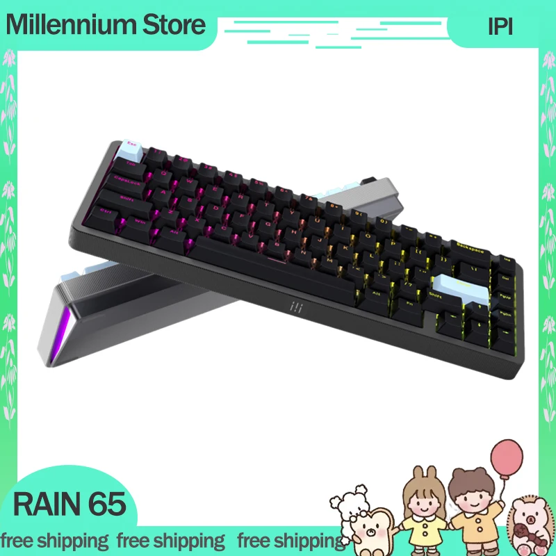 Клавиатура металлическая алюминиевая с Rgb-подсветкой 67 клавиш