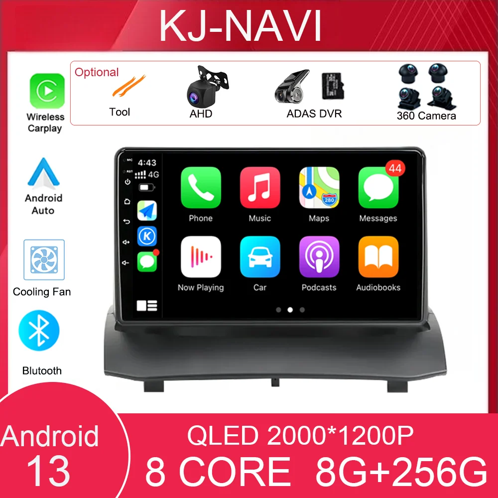 Для Ford Fiesta MK7 2009-2017 вентилятор 9 дюймов Carplay Smart Stereo Android 13 Auto 360 радиоядерная система