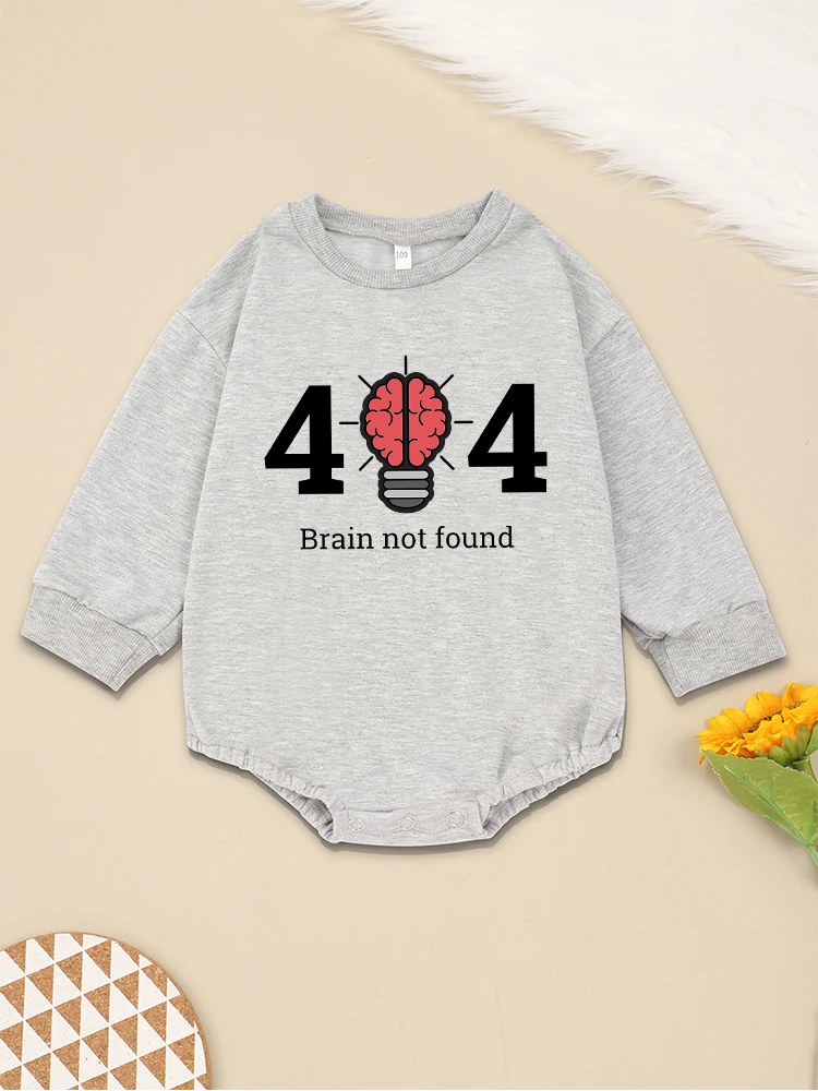 

Funny Design Toddler Baby Sweatshirt O-neck Grey High Quality Boy Girl Clothes Bodysuit Loose Comfy Soft Infant Onesies Cheap