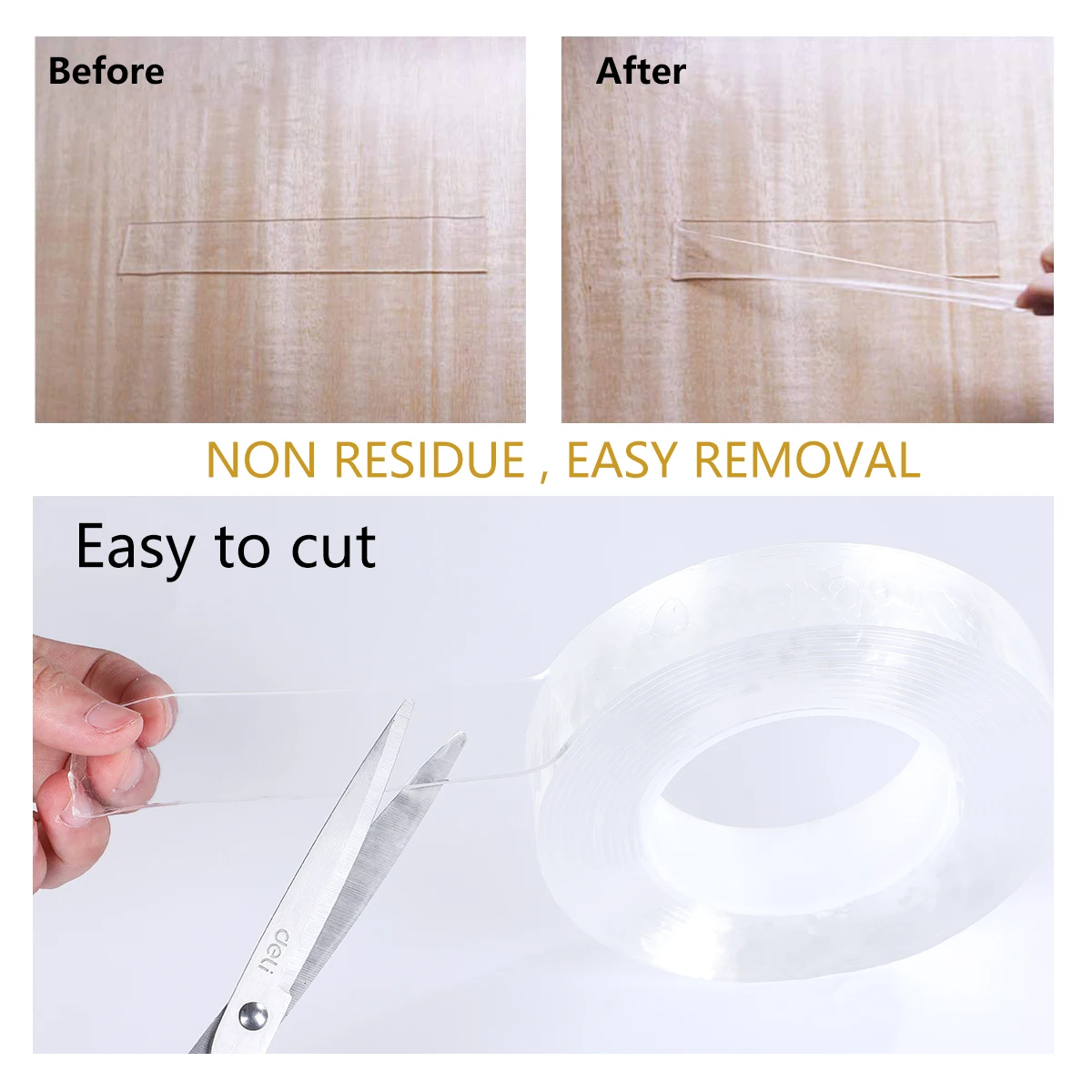 Самоклеящаяся Двусторонняя нано-лента водонепроницаемые прозрачные наклейки на