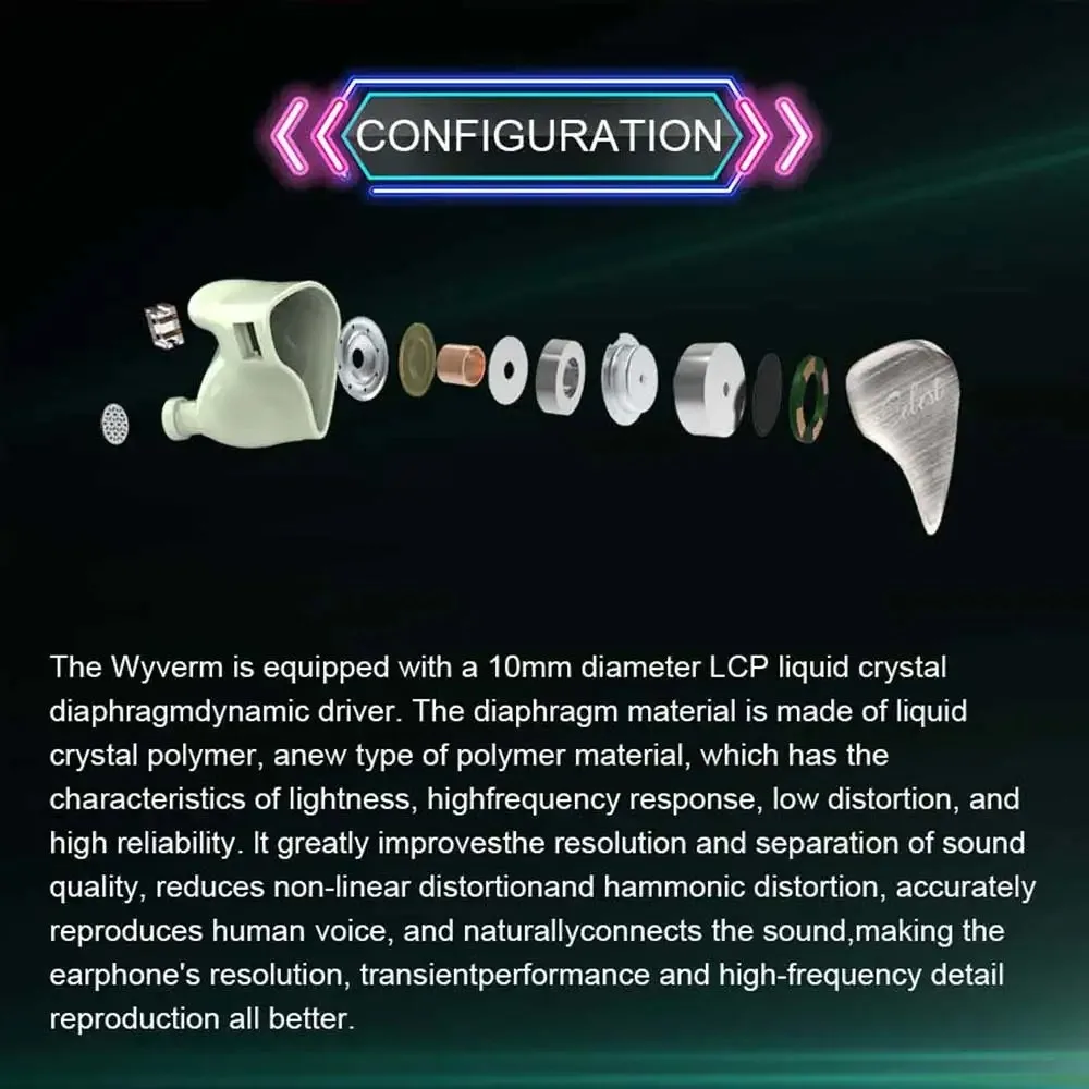 Kinera Celest Wyvern Кабель для наушников со съемной стрелой Микрофон IEM Аудиоприемник