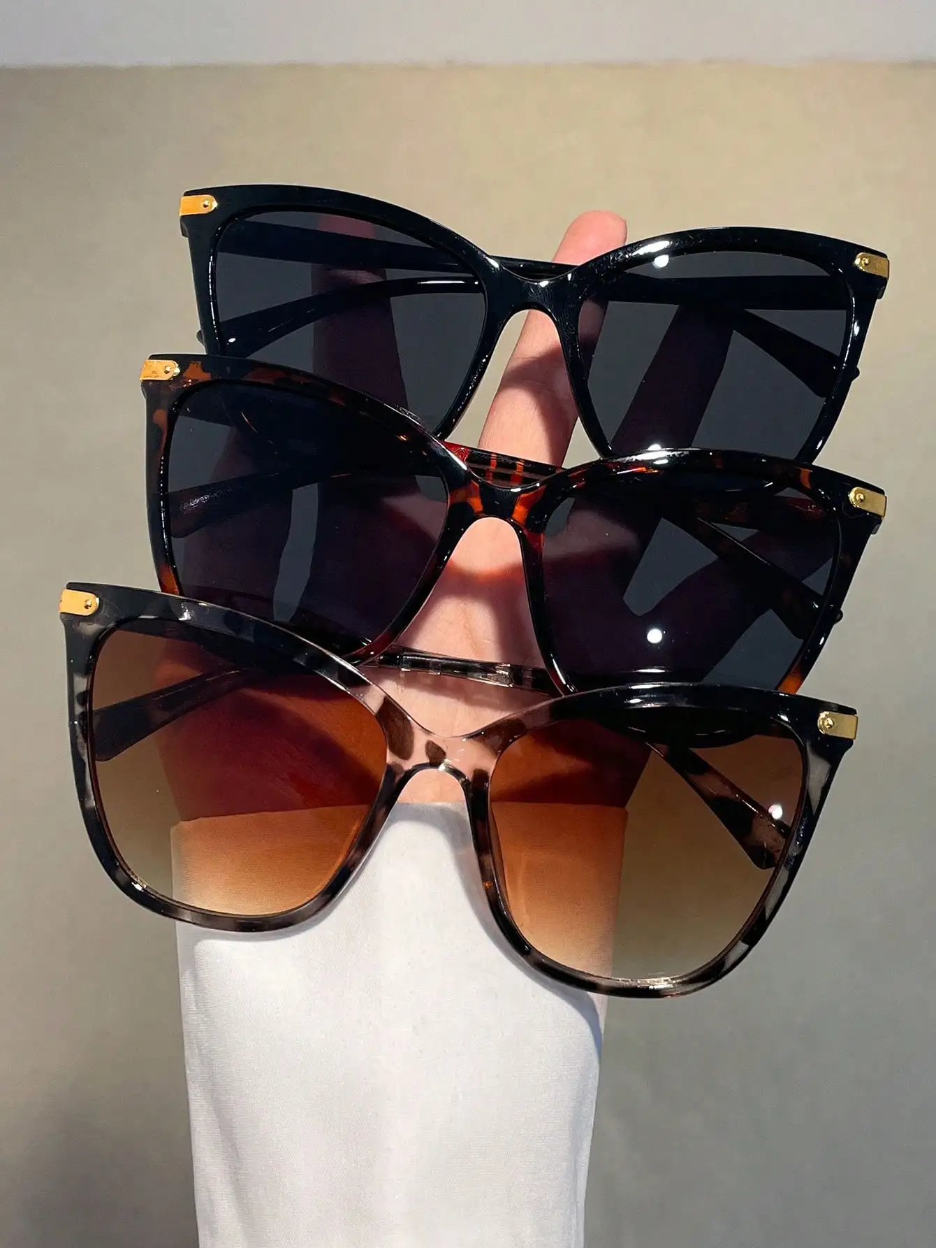 3 Комплекта Солнцезащитных Очков Унисекс кошачий Глаз В Модной Пластиковой