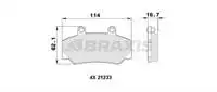 

AA0364 для десяти тормозов BALATASI 740, 3.4d U: мм Y:62 мм