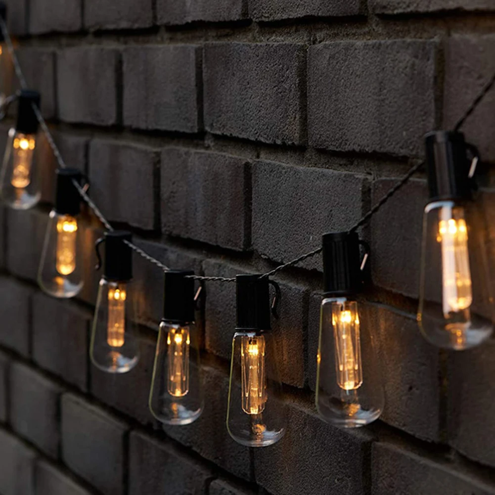 

3.5-5.5m LED Solar String Lights Bulb Retro Holiday Garland Fairy Lamp Living Room Bedroom Valentines Outdoor Garden Yard Bar