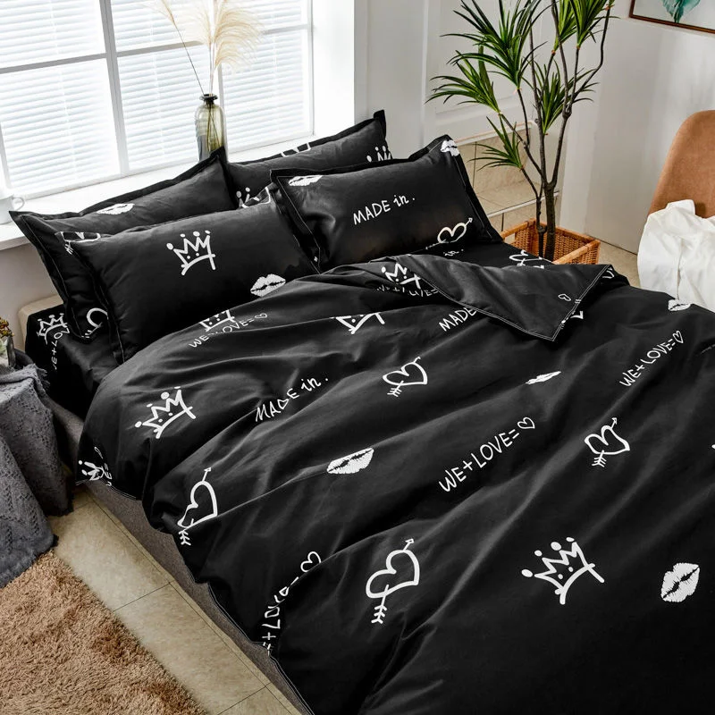 Плоский модный Рождественский Комплект постельного белья простыня пододеяльник