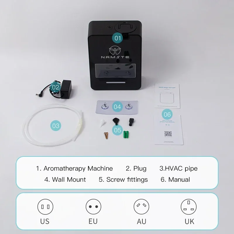 

NAMSTE Покрытие 1000 м3 Диффузор эфирного масла Bluetooth Ароматерапевтическая машина Мониторинг эфирного масла Диффузор Hvac