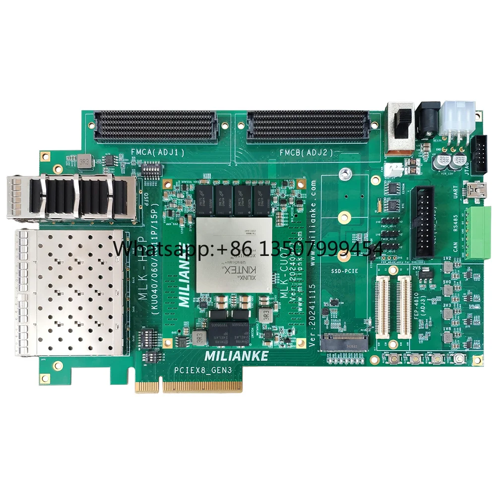 Фото Плата разработки Kintex UltraScale+ Series MLK-H5P-CU03/07-KU040/060/15P с интерфейсами SFP+ PCIe3.0*8 QSFP, 16.375 Гбит/с №1
