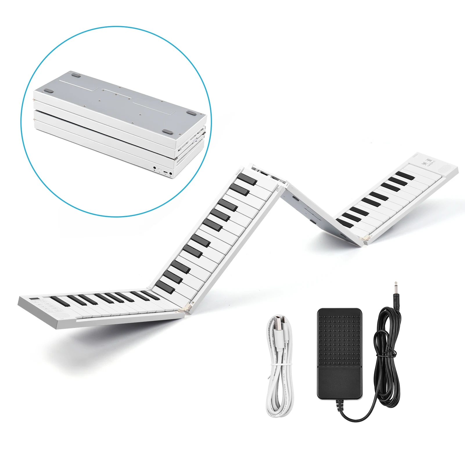 88 Keys Foldable Piano Digital Piano Portable Electronic Keyboard Piano for Piano Student Musical Instrument