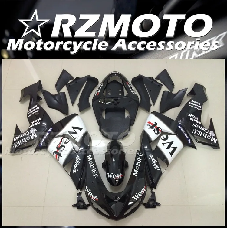 

New ABS whole Fairings Kit Fit for Kawasaki Ninja ZX-10R ZX10R 10R 2006 2007 06 07 Bodywork set black white west