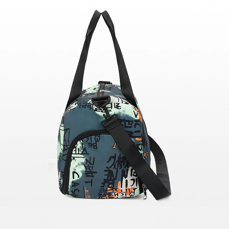 2022 New Graffiti Sports Fitness Bag Travel Bag Luggage Handbag Women Shoulder Bag Large Capacity Outdoor Waterproof Nylon Bags