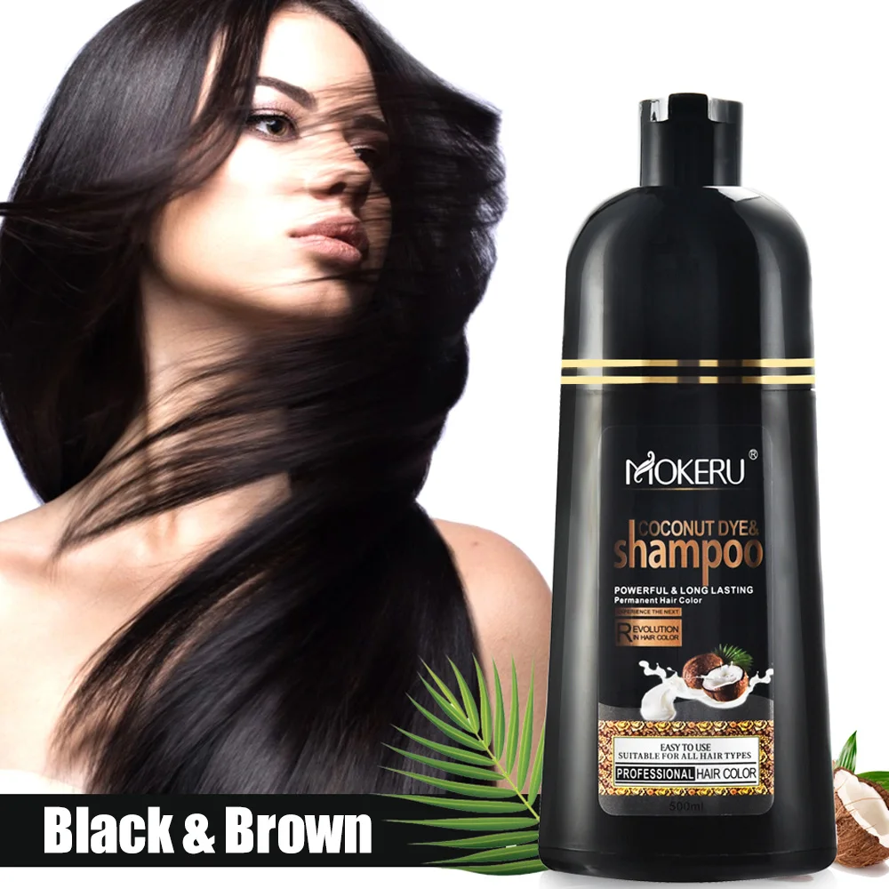 Natural Brown Hair Color Permanent Hair Coloring Shampoo Long Lasting Hair Dye Shampoo for Women Professional Dying