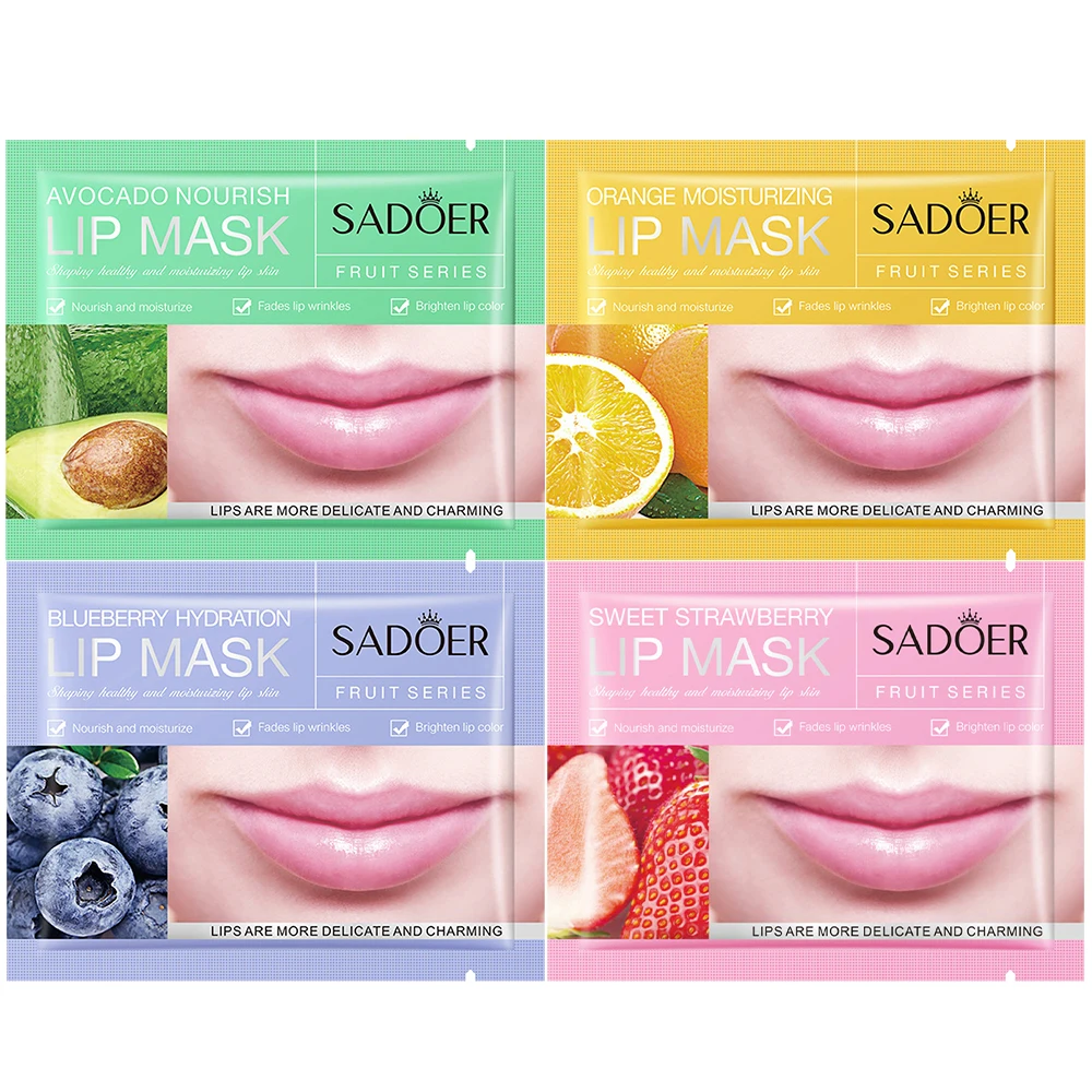 

20 шт., увлажняющие фруктовые маски для губ, увлажняющие, питающие, уход за кожей, Fades, разглаживающие морщины для губ, гладкий Уход за губами, о...