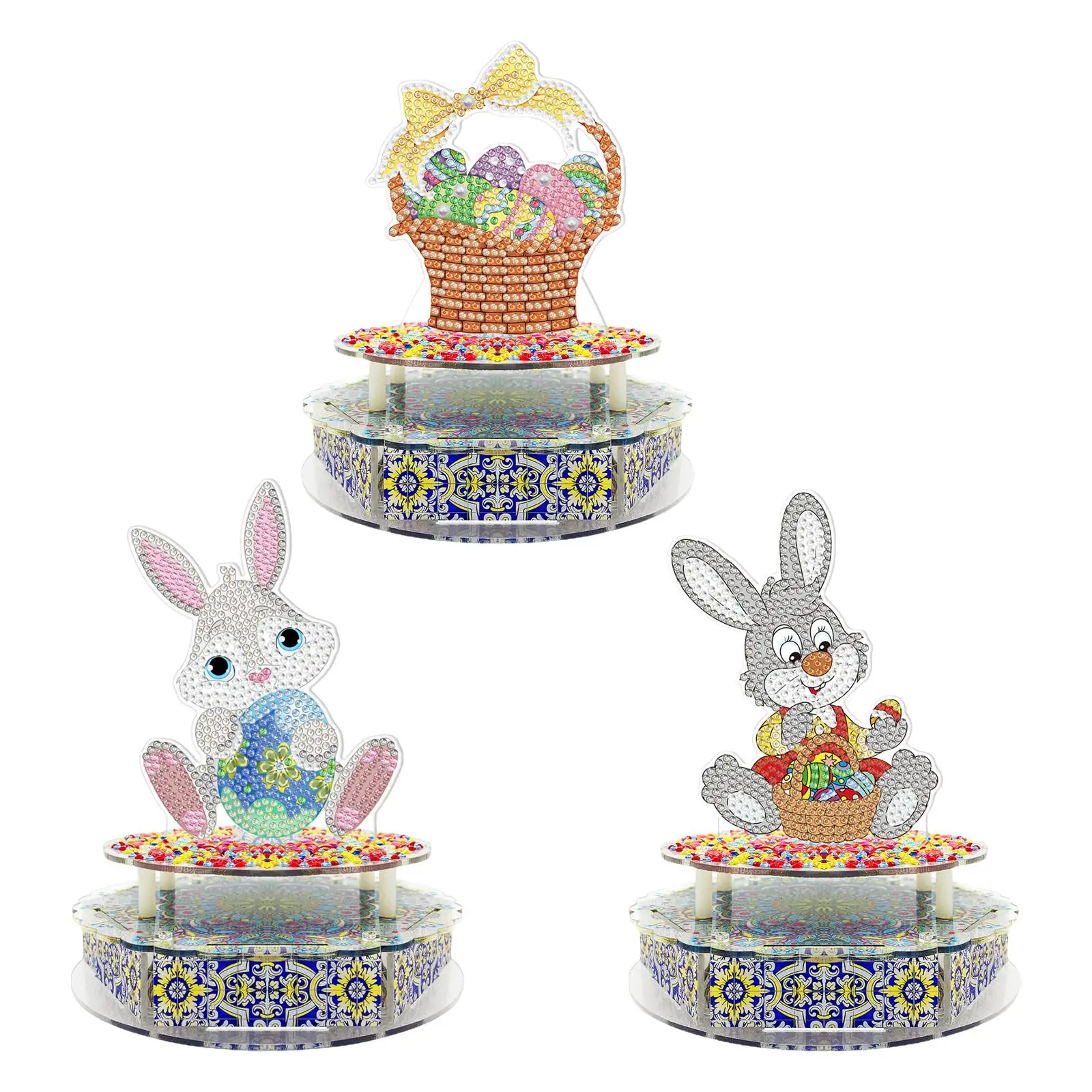 

Пасхальный кролик Алмазная вышивка музыкальная шкатулка крестиком для настольного украшения детской комнаты