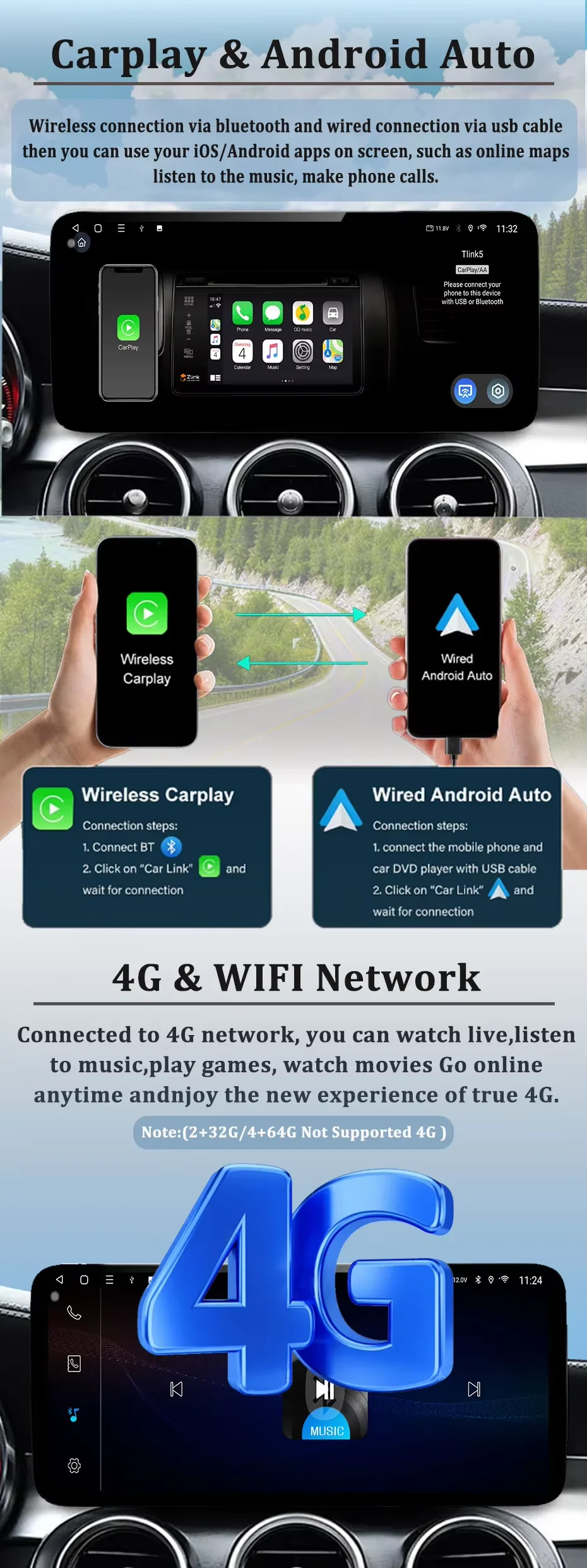 Фото Android 16 Стерео GPS 4G для Mercedes Benz E Class C207 W207 A207 2009-2016 Беспроводной Carplay Автомобильный радиоприемник Мультимедийный плеер WiFi №5