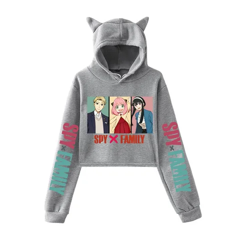 Spy X Family Укороченная толстовка с кошачьими ушками