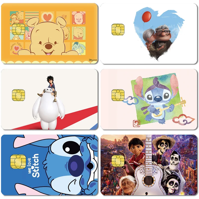 

Pooh Bear Stitch Baymax Coco Up Bank Credit Cards Bus Pass Chip Stickers Collection Decoration Cartoon Stickers Kids Toys Gifts