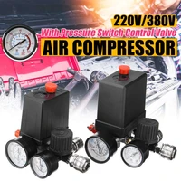 efficient 220v380v regulator duty air compressor pump pressure control switch air pump control valve 7 25 125 psi with gauge
