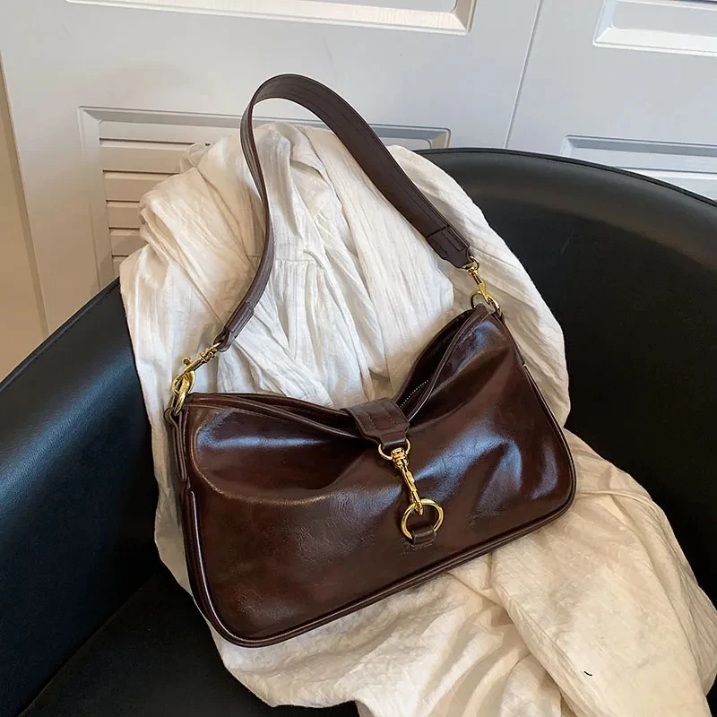 

Женские большие сумки через плечо из мягкой кожи, роскошные кожаные сумочки, трендовая винтажная дизайнерская сумка через плечо с замком, женские кошельки для подмышек