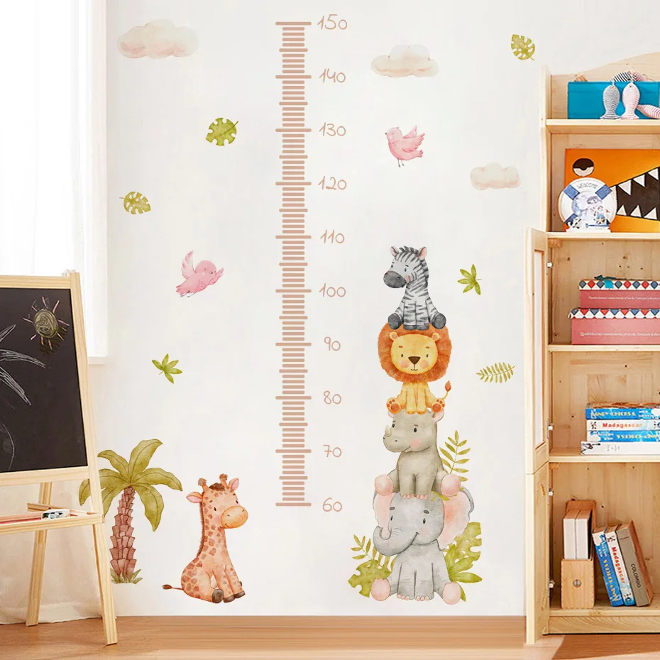 Мультфильм Африка Животные Слон Лев Высота Реuller Наклейки на стену для детской