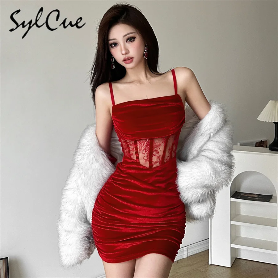 Женское бархатное платье SylCue