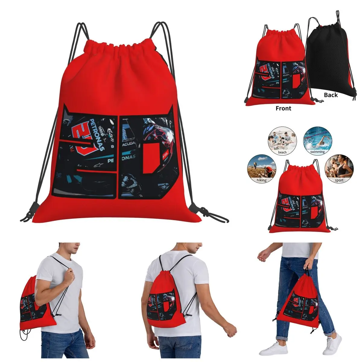 

Drawstring Bags Gym Bag Fabio And Quartararo 20 Backpack Sarcastic Funny Graphic Infantry pack