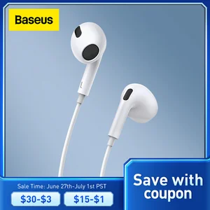 Baseus C17 Type-C Earphones In Ear Hearphone Wired Headset With Mic For Smart Phone